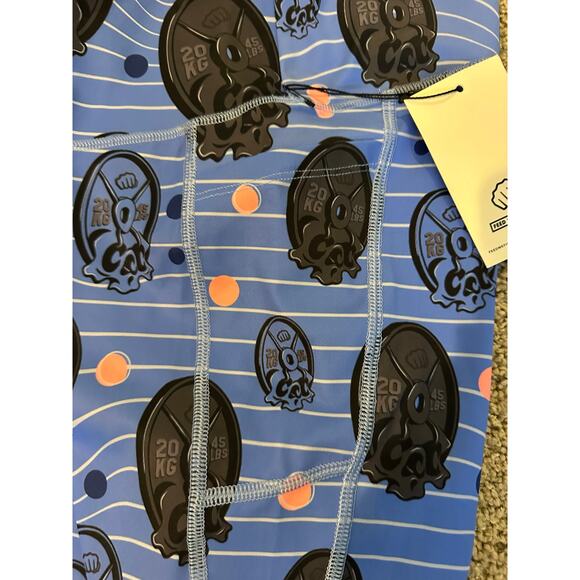 NWT Rare Feed Me Fight Me Women’s Weight Plate Print Leggings Size L CrossFit - Picture 7 of 8